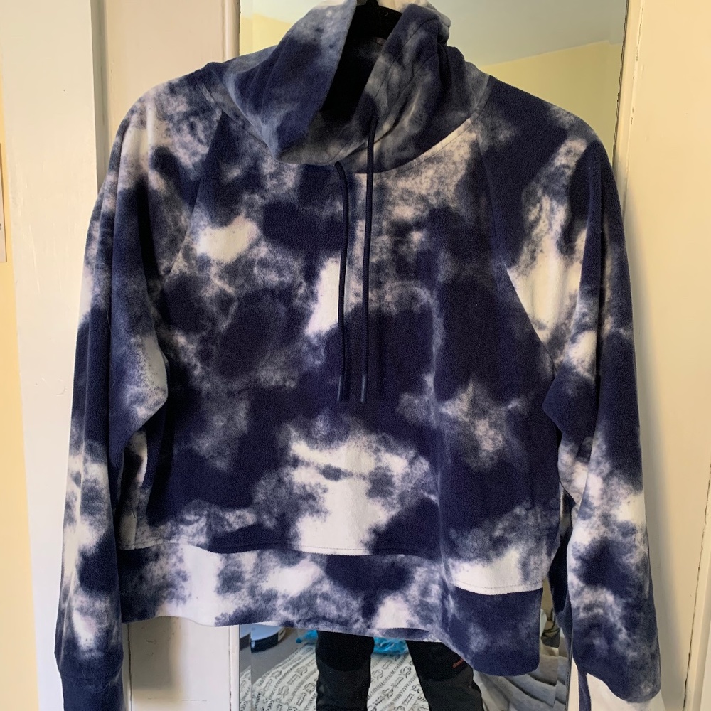 OLD NAVY Polar fleece tie dye mock turtle neck sweatshirt
